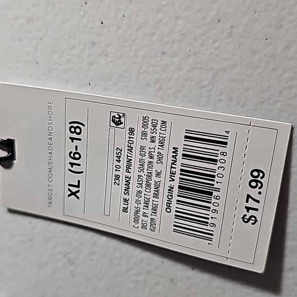 Shade & Shore Low Coverage Ruched Cheeky String Ties NWT Black/Wht/ Blue Snake - Picture 12 of 16